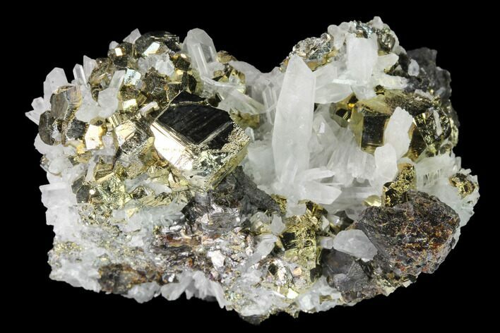 Pyrite, Sphalerite & Quartz Crystal Association - Peru #141834